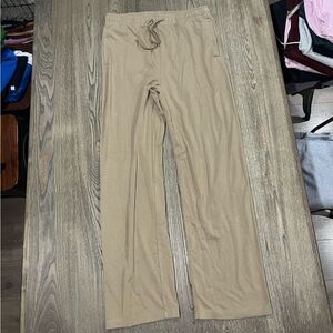NWT Skims Lounge Jersey Relaxed Straight Leg Pant Elastic Waistband Khaki Size M